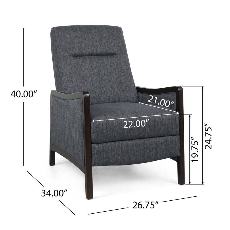 Veatch Contemporary Upholstered Pushback Recliner by Christopher Knight Home