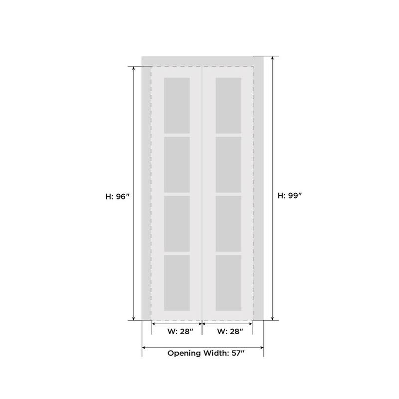 Sliding Closet Bi-fold Doors | Mela 0755 Painted White | Sturdy Tracks Moldings Trims | Wood Solid Bedroom Wardrobe Doors