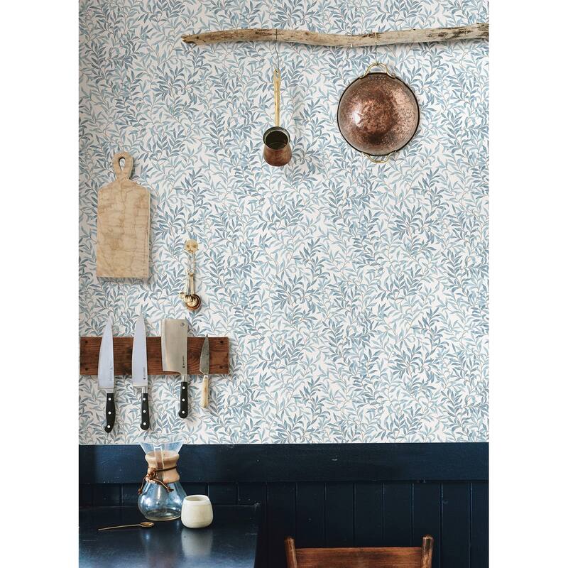 NuWallpaper Cloud Blue Terrace Vines Peel and Stick Wallpaper