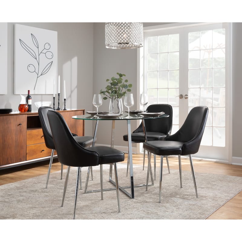 Silver Orchid Naldi Faux Leather Dining Chair - Set of 2