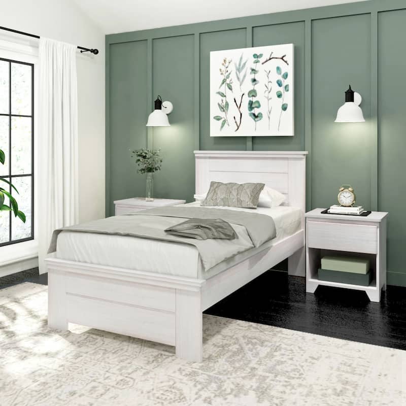 Plank and Beam Farmhouse Twin Bed with Panel Headboard