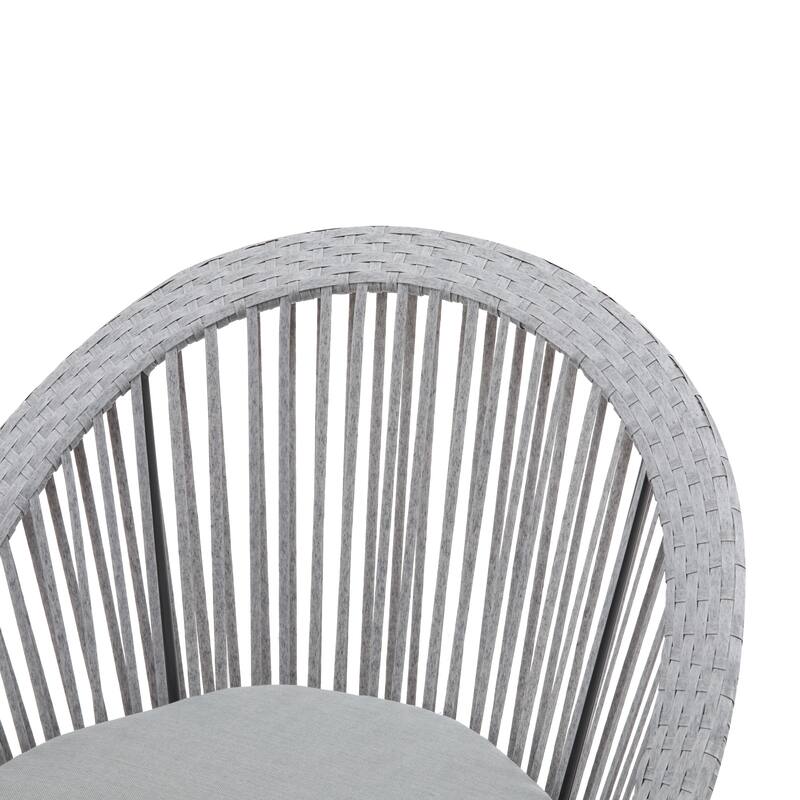 Modern Swivel Wicker Lounge Chair with Rattan and Iron Frame