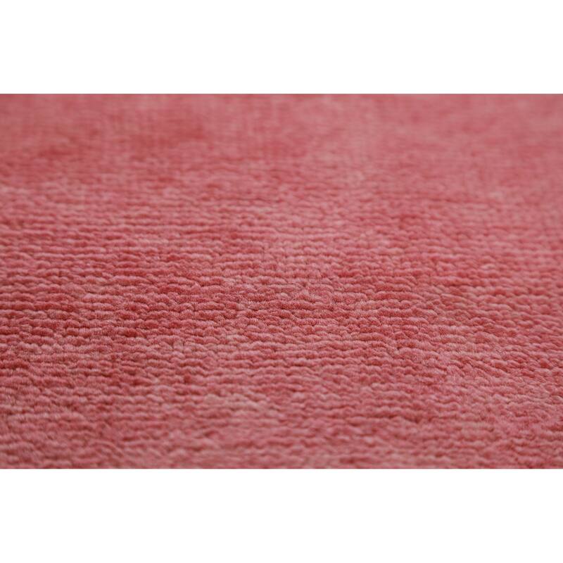 Hand Knotted Oriental 100% Wool Carpet Modern Solid Coral Gabbeh Area Rug - 12' 1'' X 9' 1''