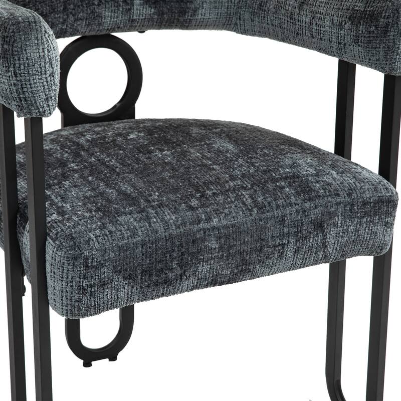 Mid-Century 2-Piece Barrel Side Chairs Dining Chair Armchair with Curved Backrest,Grey