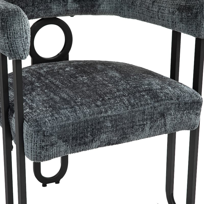 Upholstered Accent Chair Barrel Side Chair Set of 2