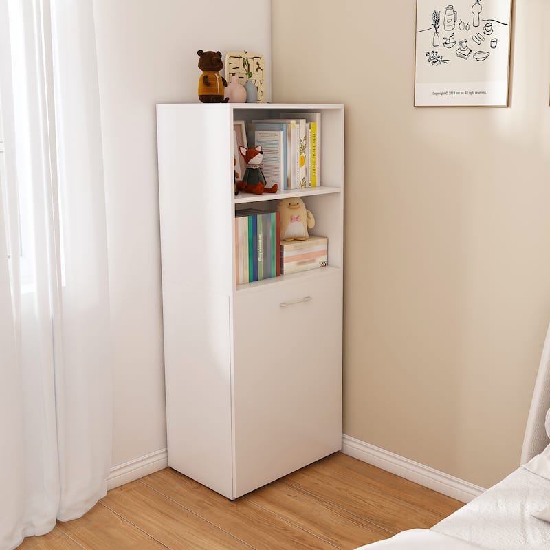 Burlywood Foldable Desk with Wheels, Office Desk with Storage for Small Spaces