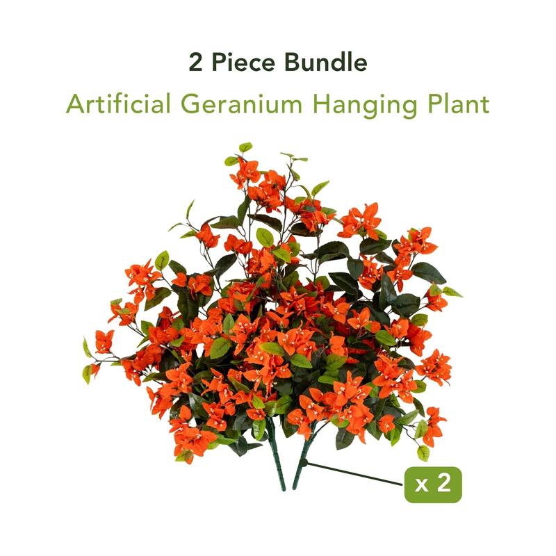 28-in UV Resistant Artificial Bougainvillea Hanging Plant - Set of 2