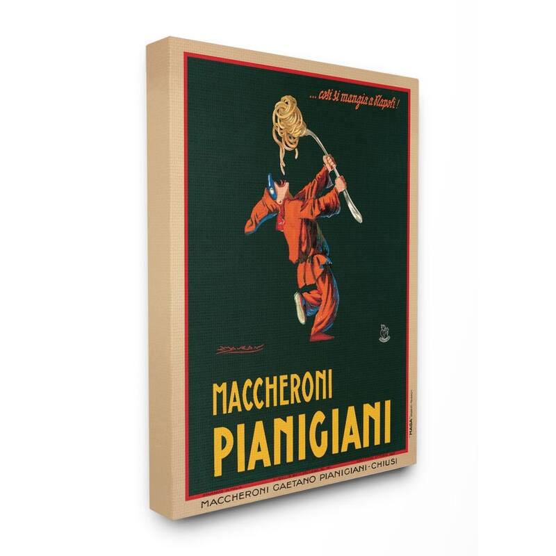 Stupell Maccheroni Pianigiani Vintage Poster Food Design Canvas Wall Art - 24 x 30