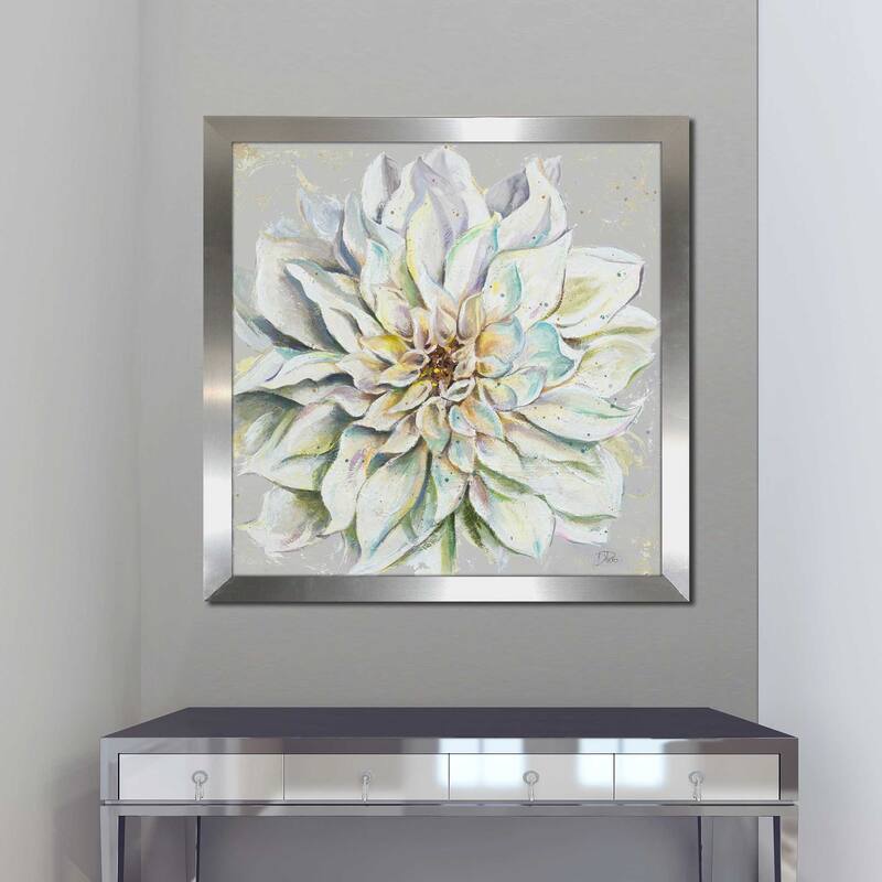 "Grey Dahlias II (Square)" Print on Acrylic