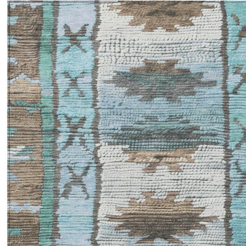 HomeRoots Tribal Transitional Rectangle Outdoor Rug
