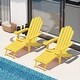 preview thumbnail 5 of 26, Folding Adirondack Chair with Cup Holder, for Patio Deck Garden Yellow