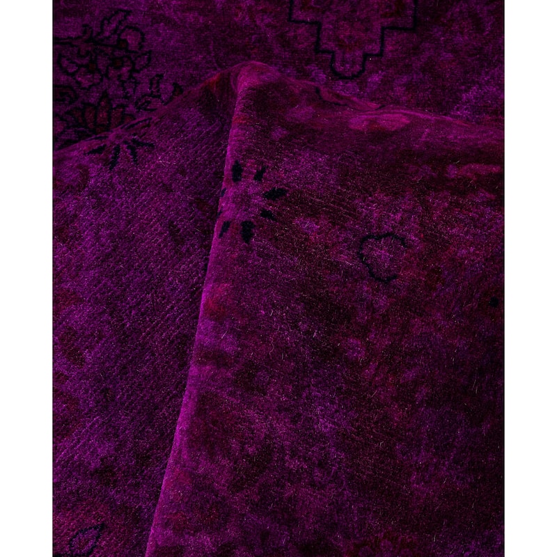 Overdyed One-of-a-Kind Hand-Knotted Area Rug - Purple - 8' 1" x 8' 1"