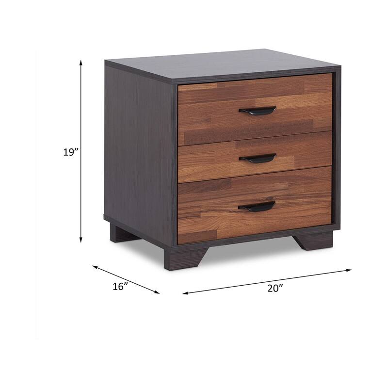 Modern Nightstand with 3 Drawer