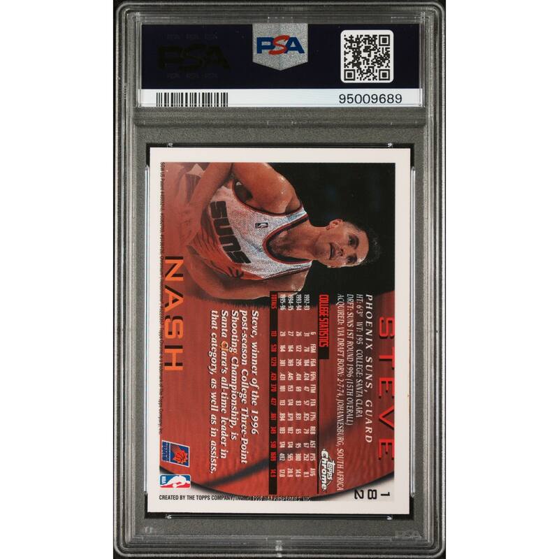 Steve Nash 1996 Topps Chrome Signed Rookie Card #182 Auto Graded PSA 10 95009689 - 8'6" x 11'6"