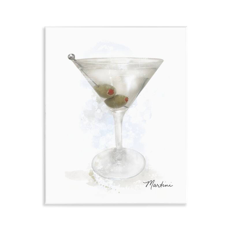 Stupell Soft Muted Martini Wall Plaque Art Design By Matthew Piotrowicz - 11 x 14