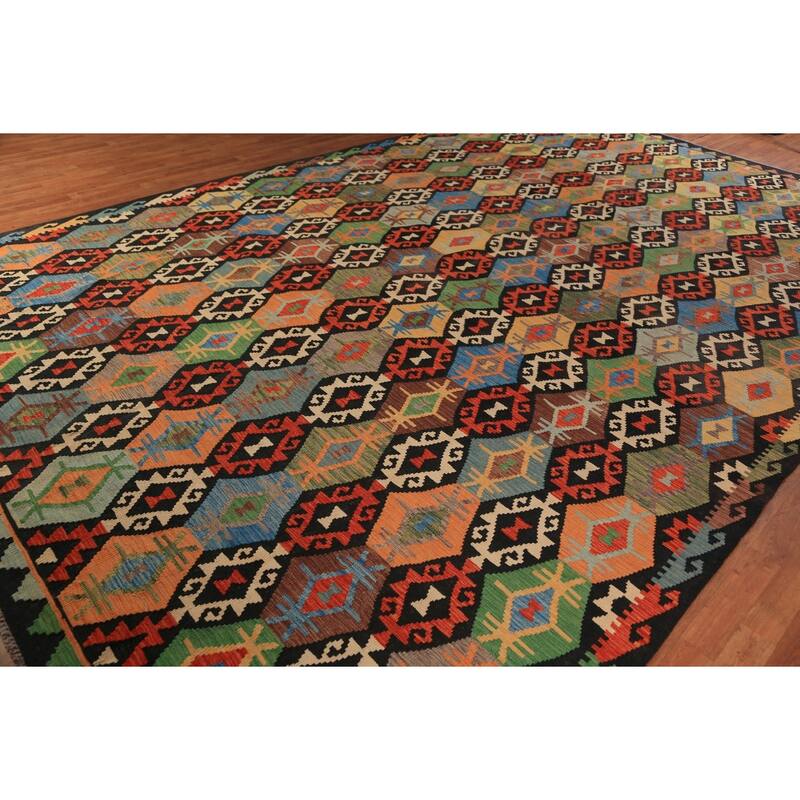 Kilim Oriental Large Area Rug Flatweave Wool Carpet - 10'3" x 16'2"