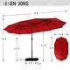 preview thumbnail 66 of 79, MAISON ARTS 15-foot Rectangular Crank Double-sided Outdoor Market Umbrella Solar LED Lighted Patio Umbrella with Base Included