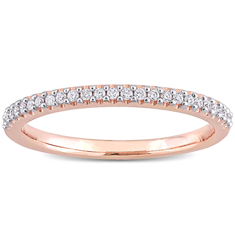 Miadora 14k Rose Gold 1/8ct TDW Diamond Stackable Eternity Band Ring