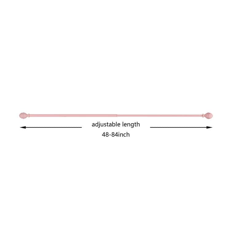 Acroma Metal Adjustable Single Modern Curtain Rod Pink