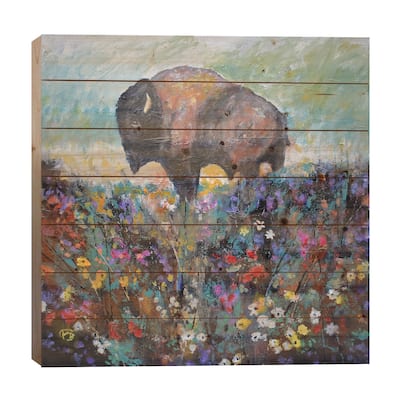 Spring Prairie Print On Wood by Kip Decker - Multi-Color