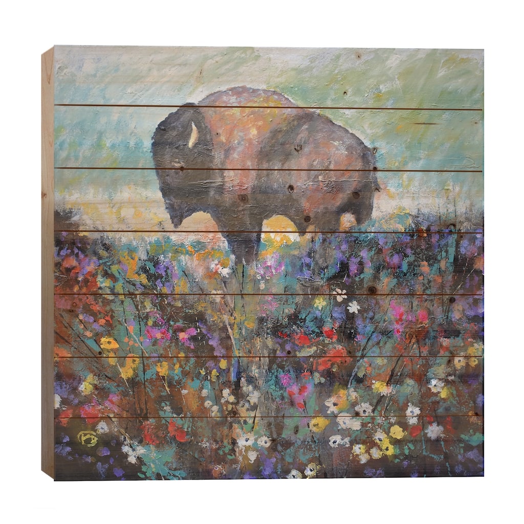Spring Prairie Print On Wood by Kip Decker - Multi-Color