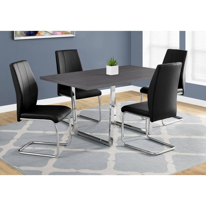 Dining Table, Rectangular, Kitchen, Dining Room, Chrome Metal