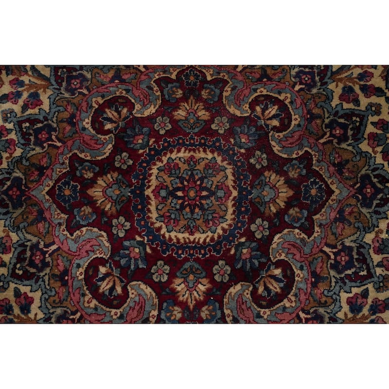 Hand Knotted Oriental 100% Wool Carpet Traditional Floral Beige & Ivories Kerman Area Rug - 15' 5'' X 10' 9''