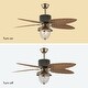 preview thumbnail 5 of 8, Palm Tropical Reversible Chandelier Ceiling Fan - 52"