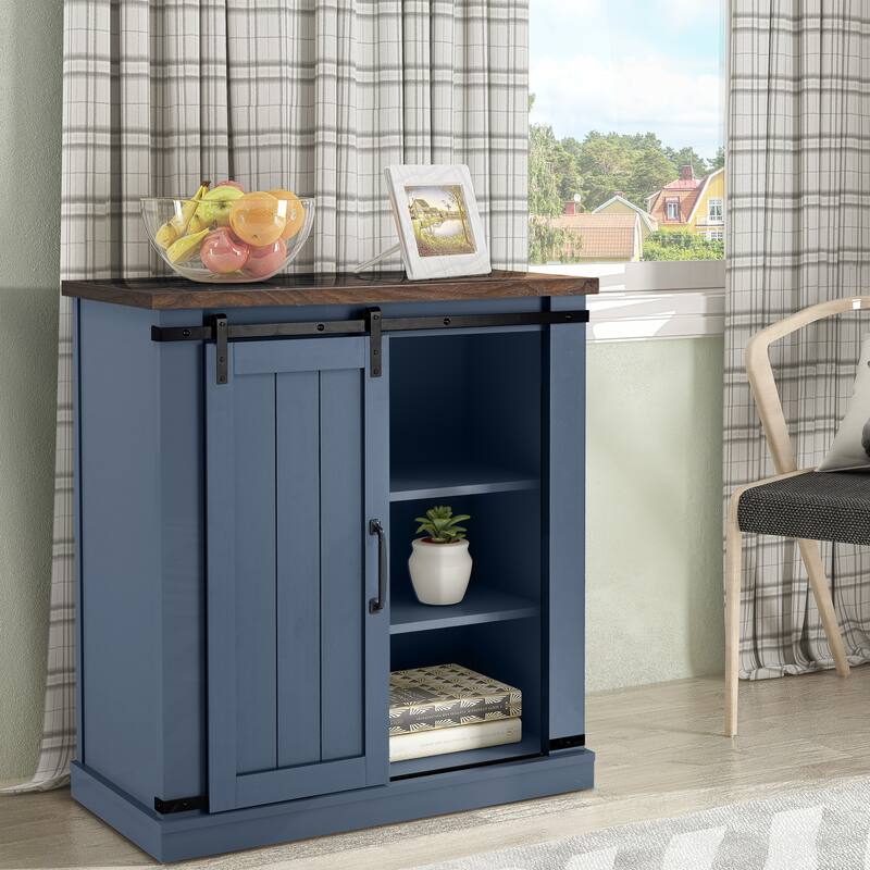 32" Compact TV Stand for 40" TVs w/ Barn Door Design - 32" in Width