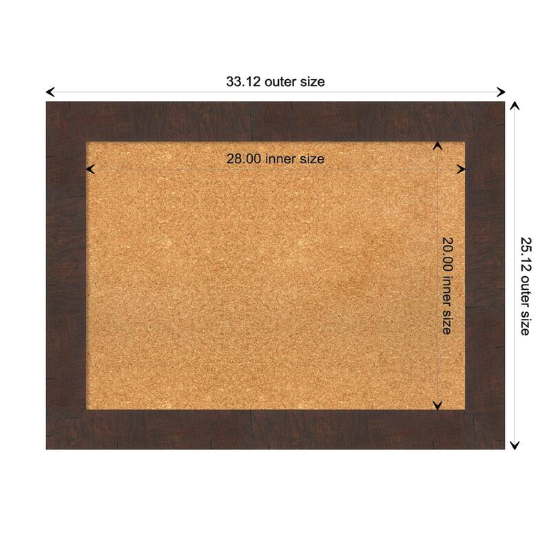 Wildwood Brown Framed Cork Bulletin Memo Board