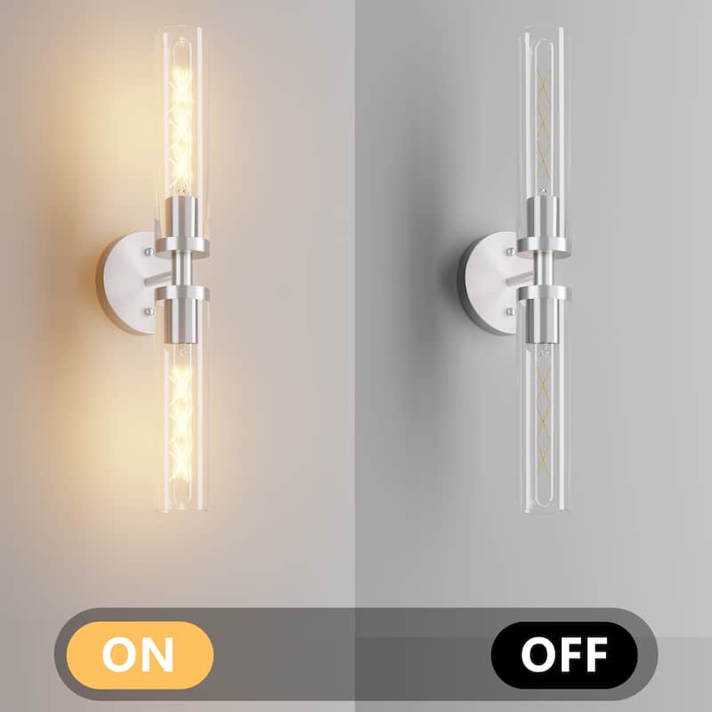 Set of 2 Modern Bathroom Light Fixtures for Mirror & Hallway Lighting