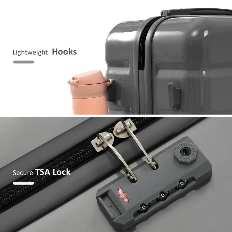 5 Piece Luggage Set with Expandable Duffel Bag & Foldable Backpack - 20"/24"/28" Suitcases with 360° Spinner Wheels, TSA Lock