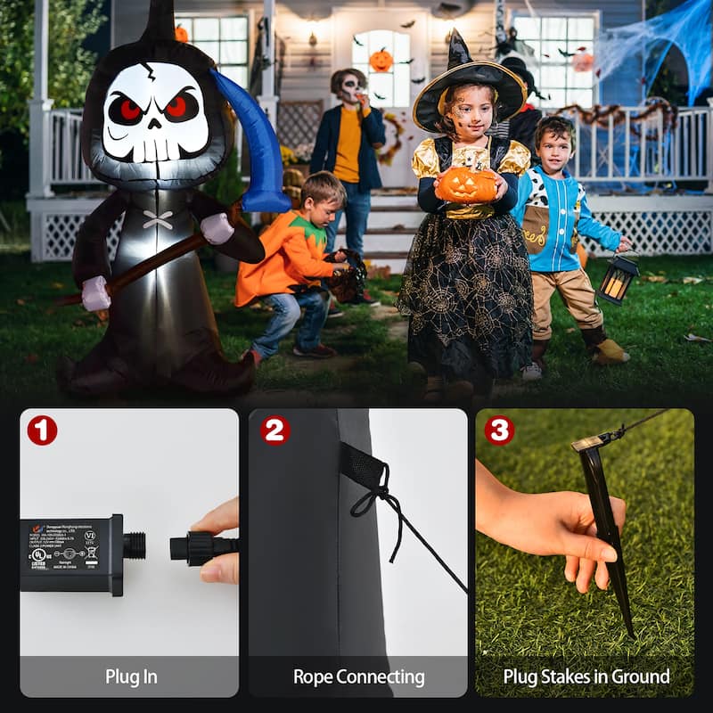 Costway 6 FT Halloween Inflatable Ghost Outdoor Blow Up Decoration w/