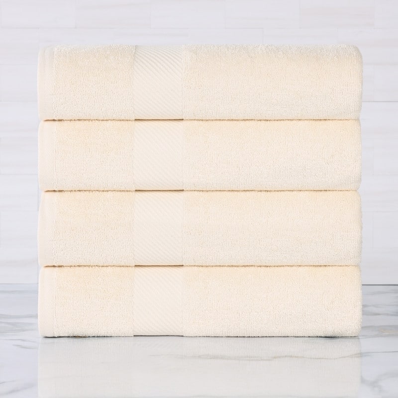 Superior Luxury Solid Highly Absorbent Egyptian Cotton Bath Towel - (Set of 4) - Ivory