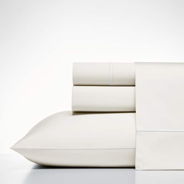 Nautica Regatta Sateen Cotton Luxury Bed Sheet Set - Queen - White