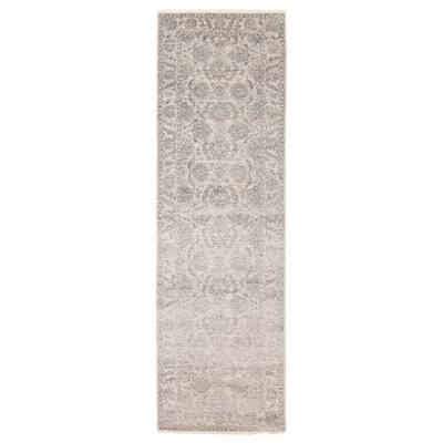 ECARPETGALLERY Hand-knotted Heritage Grey Silk, Wool Rug - 2' 7" x 8' 7"
