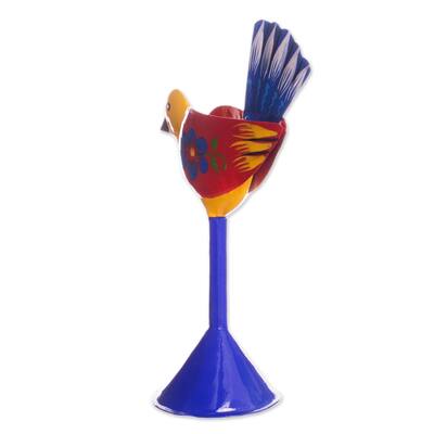 Novica Handmade Sweet Dove Recycled Metal Candle Holder