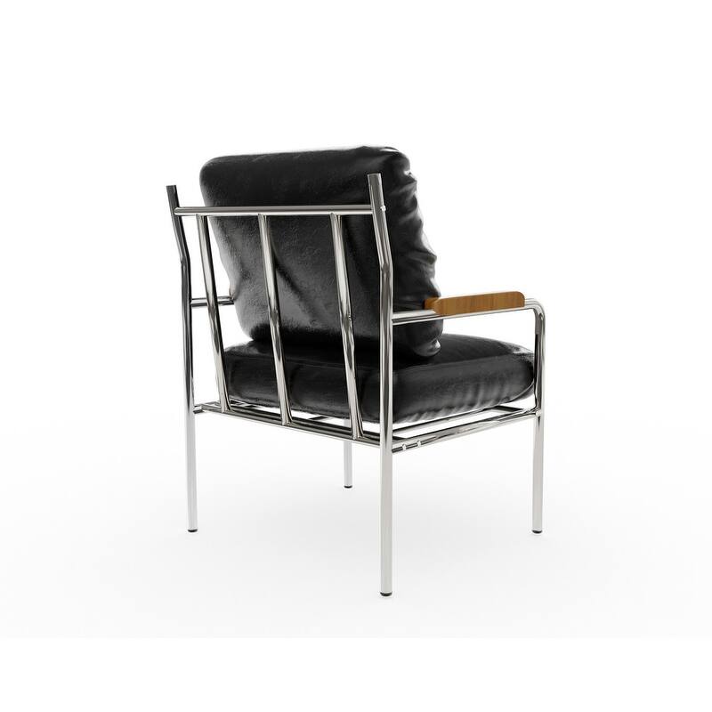 Momei 33.6"H Mid-Century Modern Armchair Stainless Steel Frame Accent Chair - 21.2"L x 24.2"W x 33.6"H