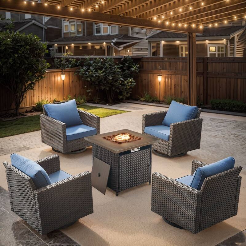 Gymojoy Outdoor Fire Pit Conversation Set, Patio Furniture with Cushions