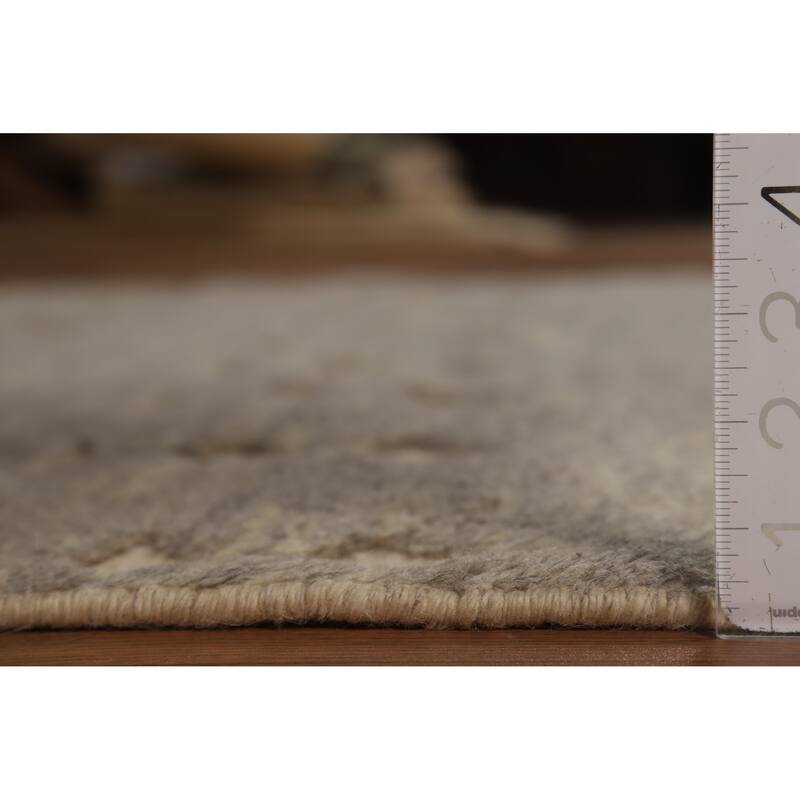 Gray Moroccan Oriental Area Rug Hand-Knotted Wool Carpet - 5'8" x 8'3"