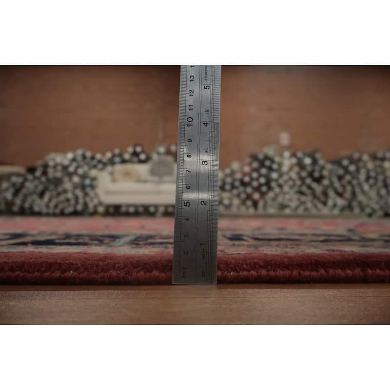 Hand Knotted Oriental 100% Wool Carpet Traditional All-Over Pink Sarouk Area Rug - 9' 9'' X 8' 0''