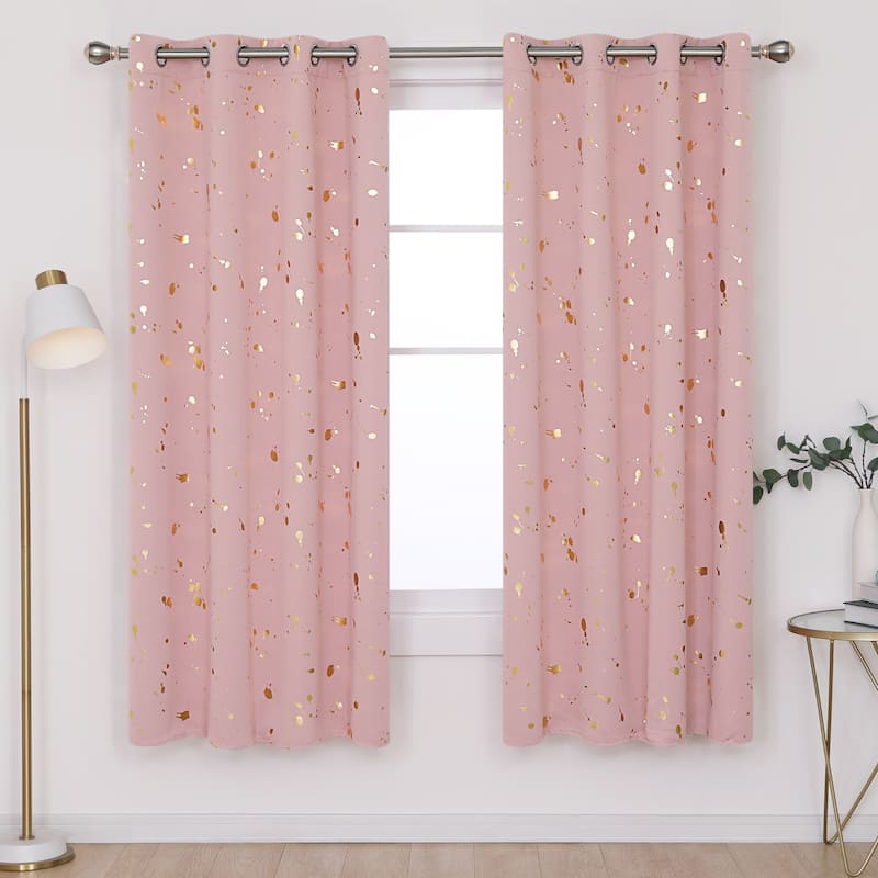 Deconovo Gold Spot Curtain Panel Pair (2 Panel)