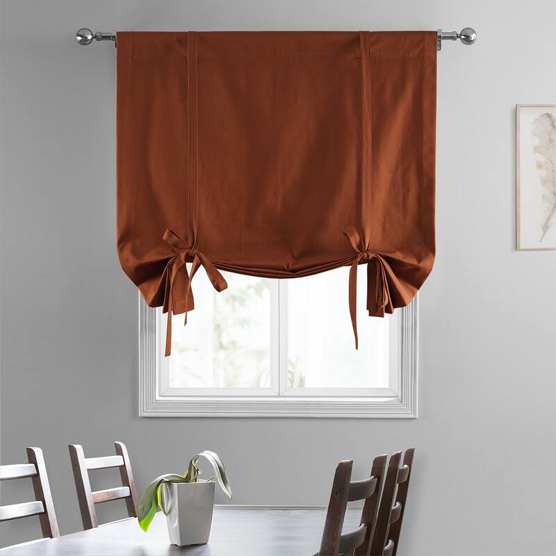 Exclusive Fabrics Solid Cotton Tie-Up Window Shade - 46 X 63