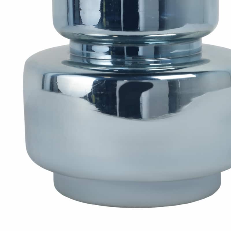 Glass Vase Sculptural Stacked Cylinder Modern Coastal Silhouette