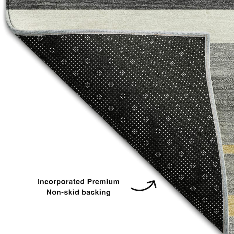 Premium Washable Super Soft Sophisticated Stripe Mayfield Rug