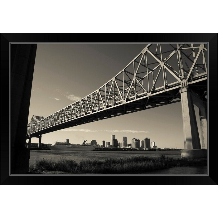 Shop Greater New Orleans Bridge Mississippi River New Orleans Louisiana Black Framed Print On Sale Overstock 30196970