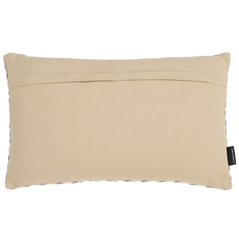 SAFAVIEH Home Suki 12 x 20-inch Natural/Grey Cotton Lumbar Pillow