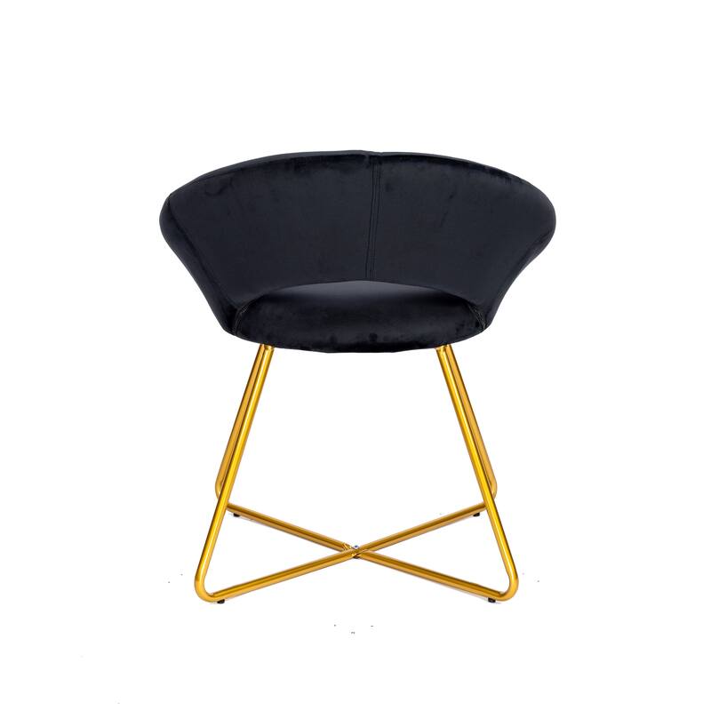 Porthos Home Reine Leisure Accent Chair, Velvet Upholstery, Gold Legs