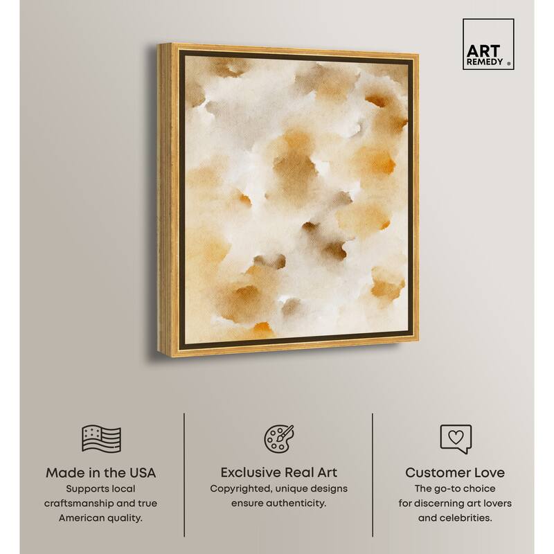 Art Remedy Pearls And Amber Framed Watercolor Boho Abstracts