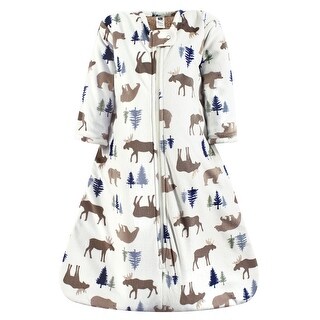 Hudson Baby Infant Boy Long Sleeve Plush Faux Fur Sleeping Bag, Wearable Blanket, Moose Bear